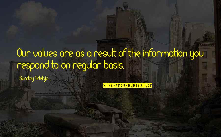 Elimbi Lobe Quotes By Sunday Adelaja: Our values are as a result of the
