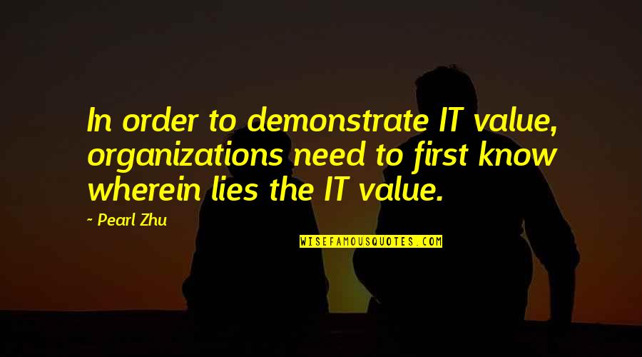 Eliminance Quotes By Pearl Zhu: In order to demonstrate IT value, organizations need