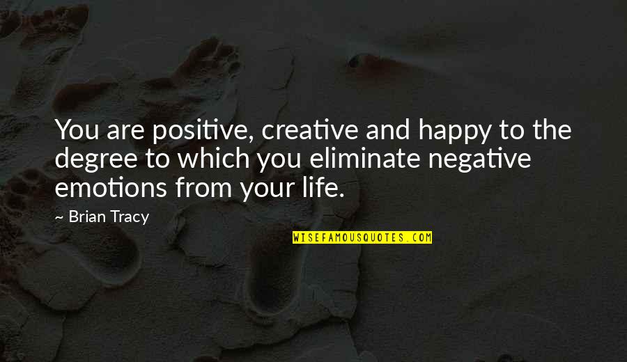 Eliminate The Negative Quotes By Brian Tracy: You are positive, creative and happy to the