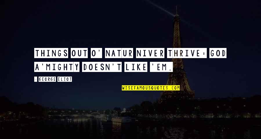 Eliminationist Quotes By George Eliot: Things out o' natur niver thrive: God A'mighty