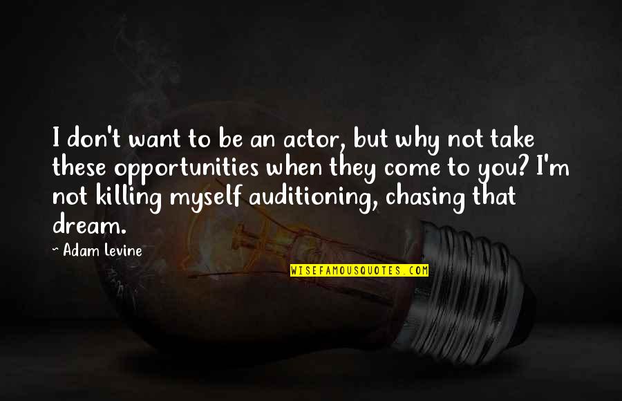 Elimize Bahar Quotes By Adam Levine: I don't want to be an actor, but