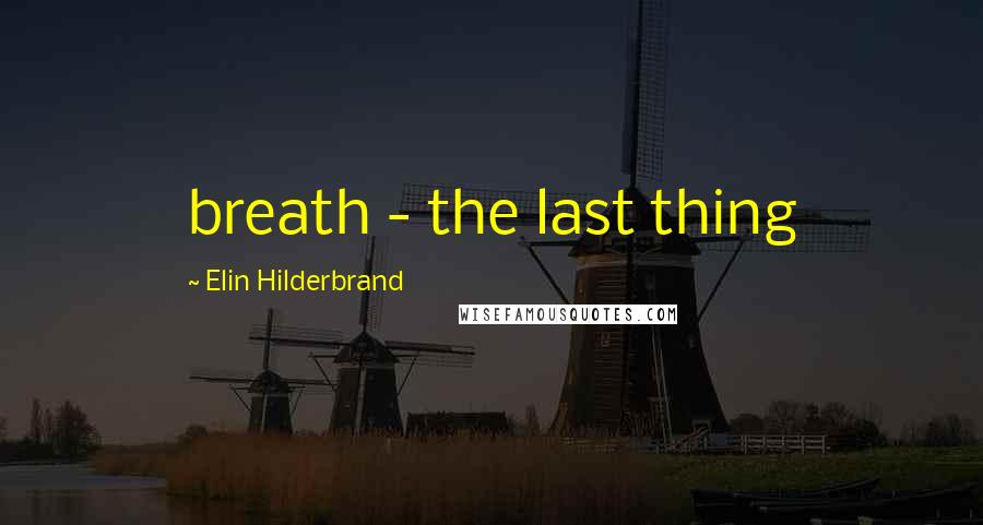Elin Hilderbrand quotes: breath - the last thing