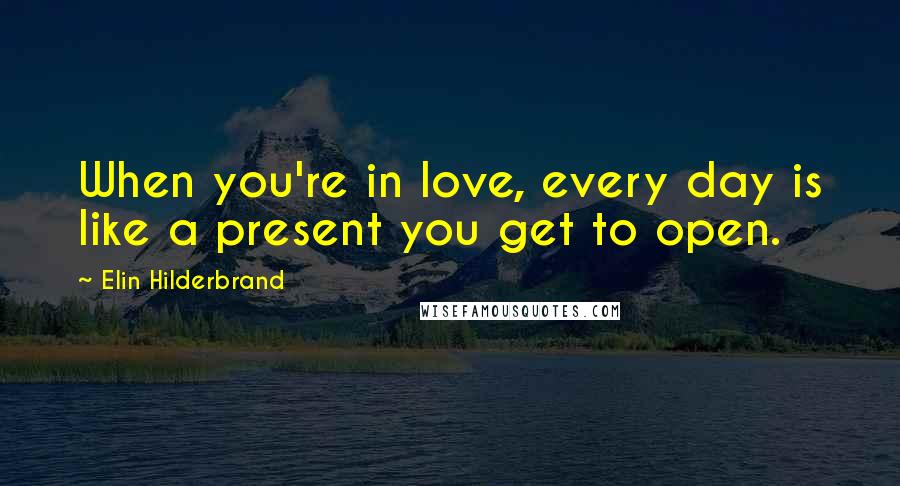 Elin Hilderbrand quotes: When you're in love, every day is like a present you get to open.