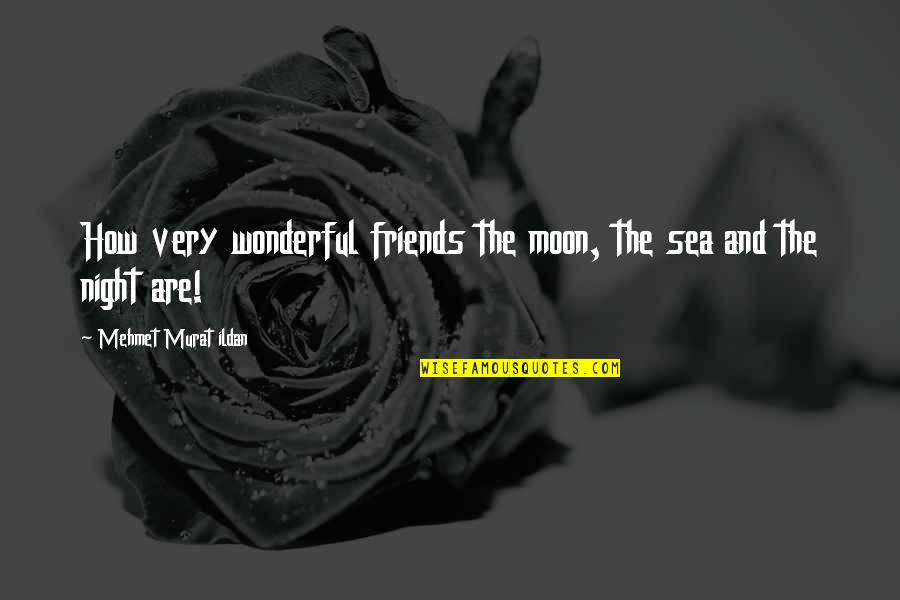 Elinde Kalp Quotes By Mehmet Murat Ildan: How very wonderful friends the moon, the sea