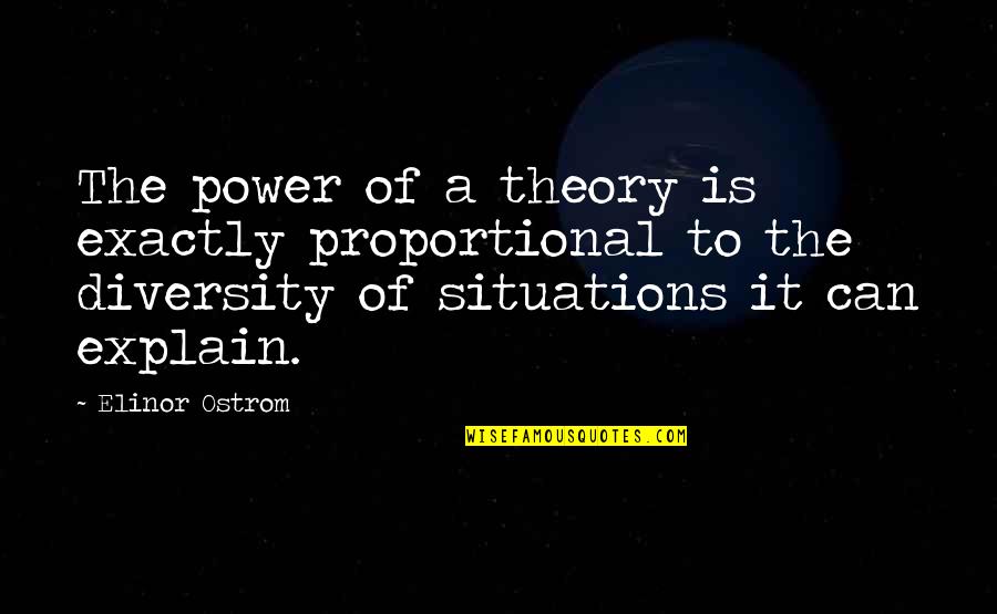 Elinor Ostrom Quotes By Elinor Ostrom: The power of a theory is exactly proportional