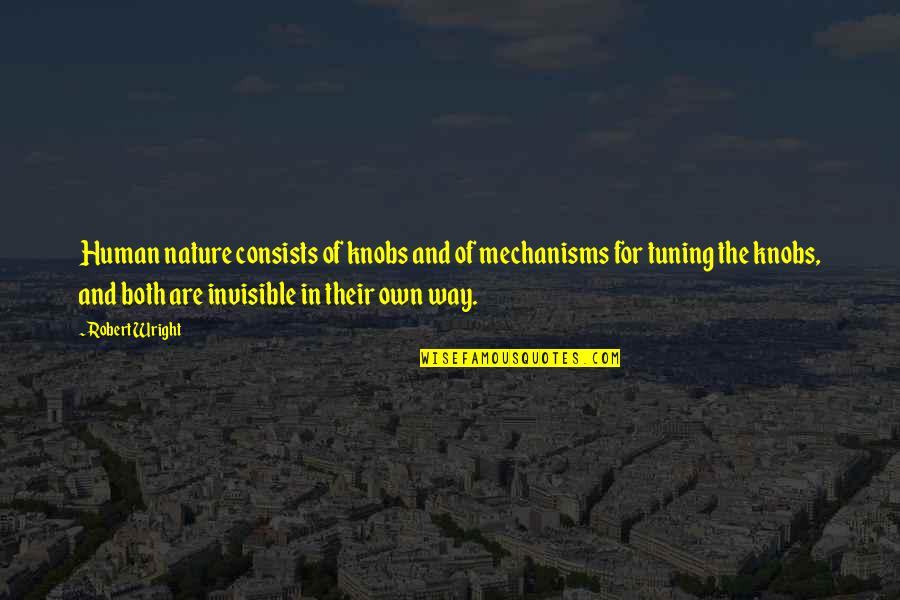 Eliott Demaury Quotes By Robert Wright: Human nature consists of knobs and of mechanisms Eliott Demaury Quotes By Robert Wright: Human nature consists of knobs and of mechanisms