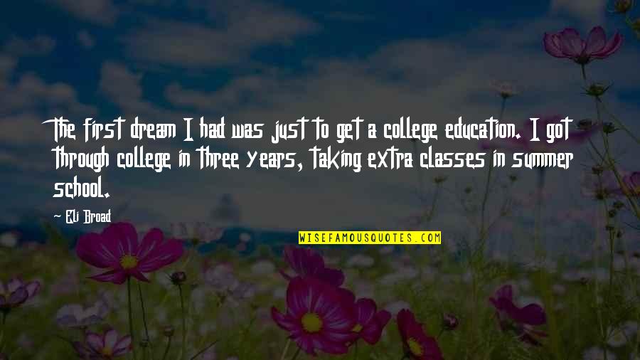 Eli's Quotes By Eli Broad: The first dream I had was just to Eli's Quotes By Eli Broad: The first dream I had was just to