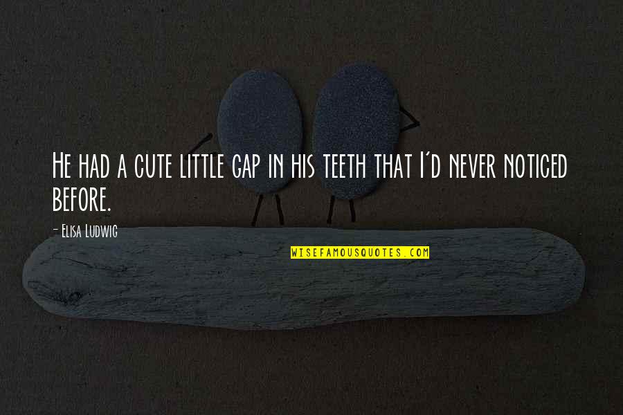 Elisa's Quotes By Elisa Ludwig: He had a cute little gap in his