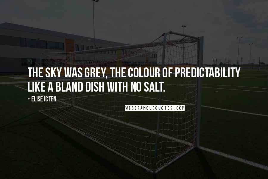 Elise Icten quotes: The sky was grey, the colour of predictability like a bland dish with no salt.