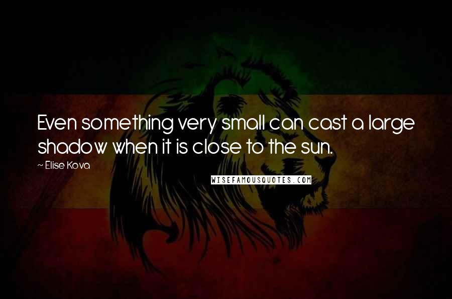 Elise Kova quotes: Even something very small can cast a large shadow when it is close to the sun.