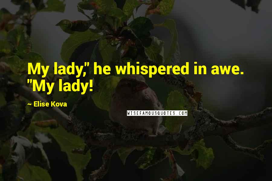 Elise Kova quotes: My lady," he whispered in awe. "My lady!