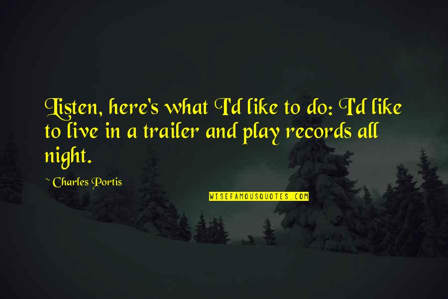 Elity W Quotes By Charles Portis: Listen, here's what I'd like to do: I'd Elity W Quotes By Charles Portis: Listen, here's what I'd like to do: I'd