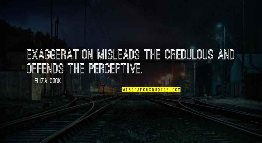 Eliza Quotes By Eliza Cook: Exaggeration misleads the credulous and offends the perceptive. Eliza Quotes By Eliza Cook: Exaggeration misleads the credulous and offends the perceptive.