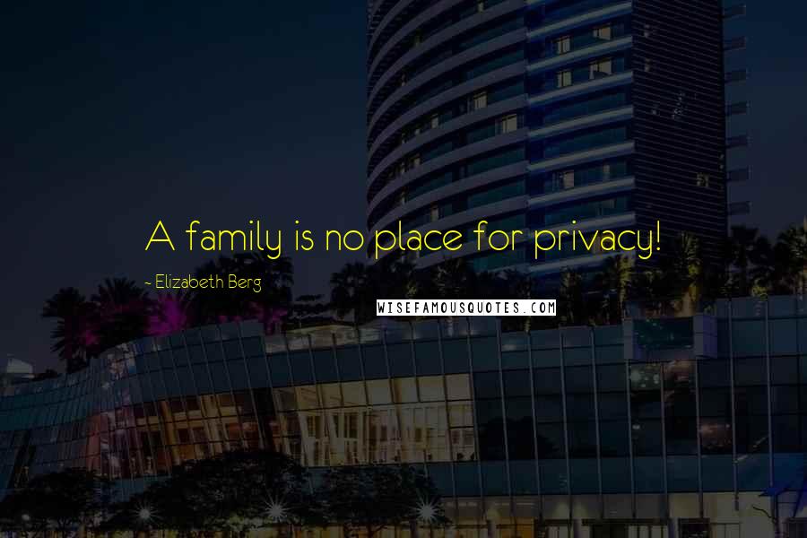 Elizabeth Berg quotes: A family is no place for privacy!