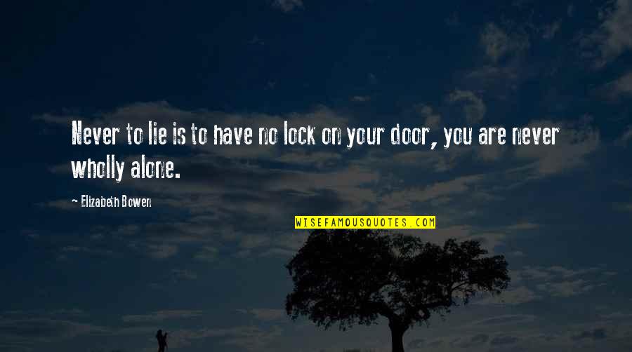 Elizabeth Bowen Quotes By Elizabeth Bowen: Never to lie is to have no lock