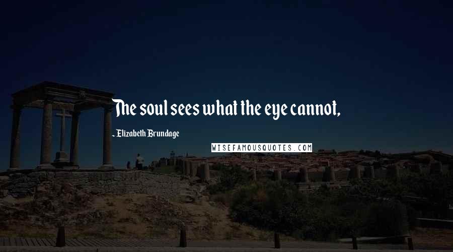 Elizabeth Brundage quotes: The soul sees what the eye cannot,