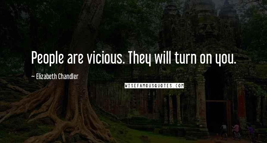 Elizabeth Chandler quotes: People are vicious. They will turn on you.