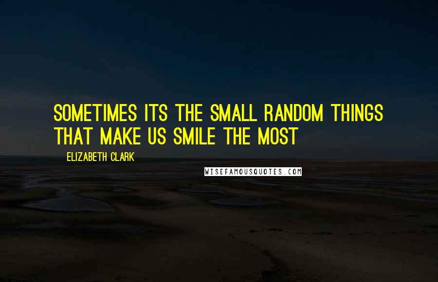 Elizabeth Clark quotes: Sometimes its the small random things that make us smile the most