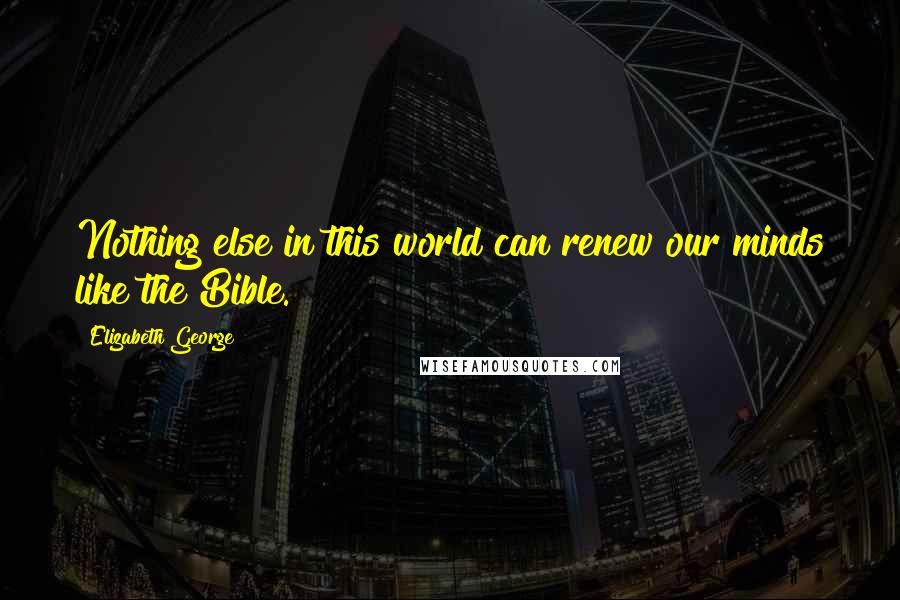 Elizabeth George quotes: Nothing else in this world can renew our minds like the Bible.