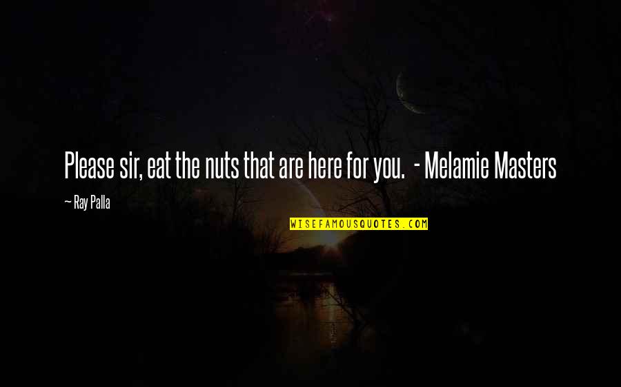 Elizabeth Gilbert Cheetah Quotes By Ray Palla: Please sir, eat the nuts that are here