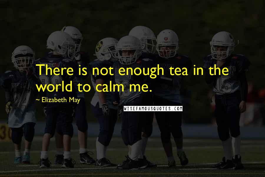 Elizabeth May quotes: There is not enough tea in the world to calm me.