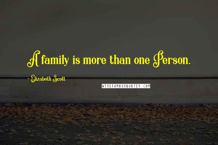 Elizabeth Scott quotes: A family is more than one Person.