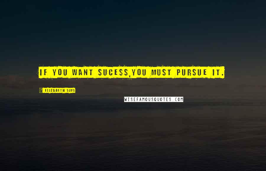 Elizabeth Sims quotes: If you want sucess,you must pursue it.