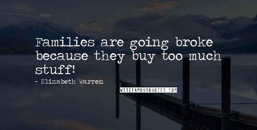 Elizabeth Warren quotes: Families are going broke because they buy too much stuff!