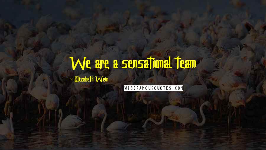 Elizabeth Wein quotes: We are a sensational team