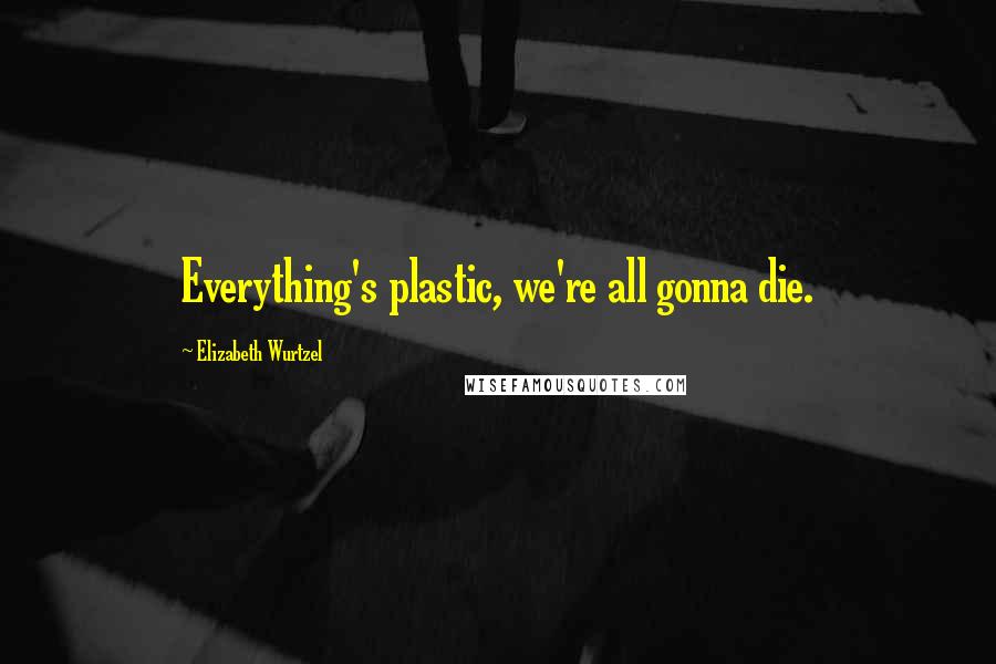 Elizabeth Wurtzel quotes: Everything's plastic, we're all gonna die.