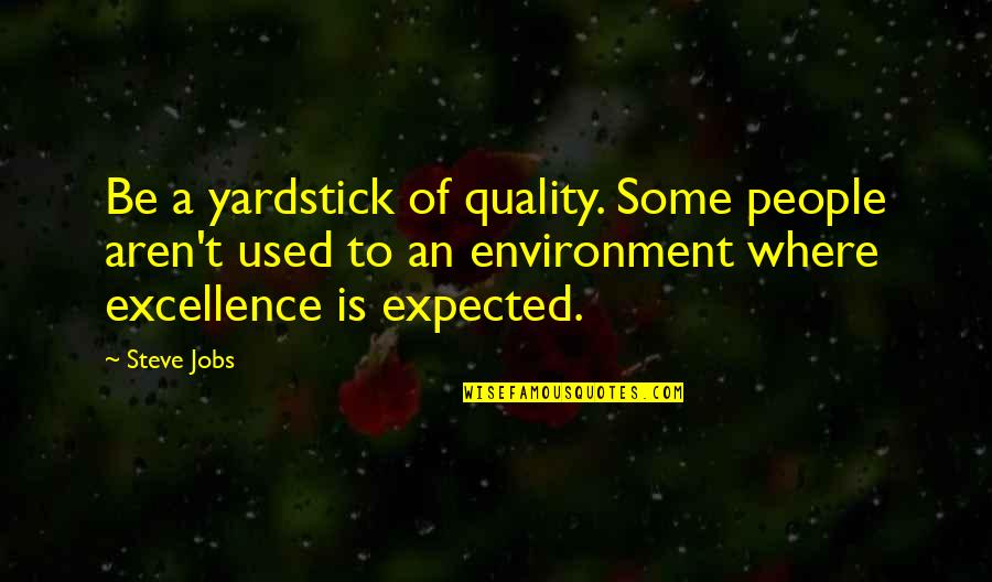 Elizer Metellus Quotes By Steve Jobs: Be a yardstick of quality. Some people aren't