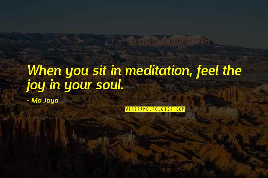 Eljasousat Quotes By Ma Jaya: When you sit in meditation, feel the joy