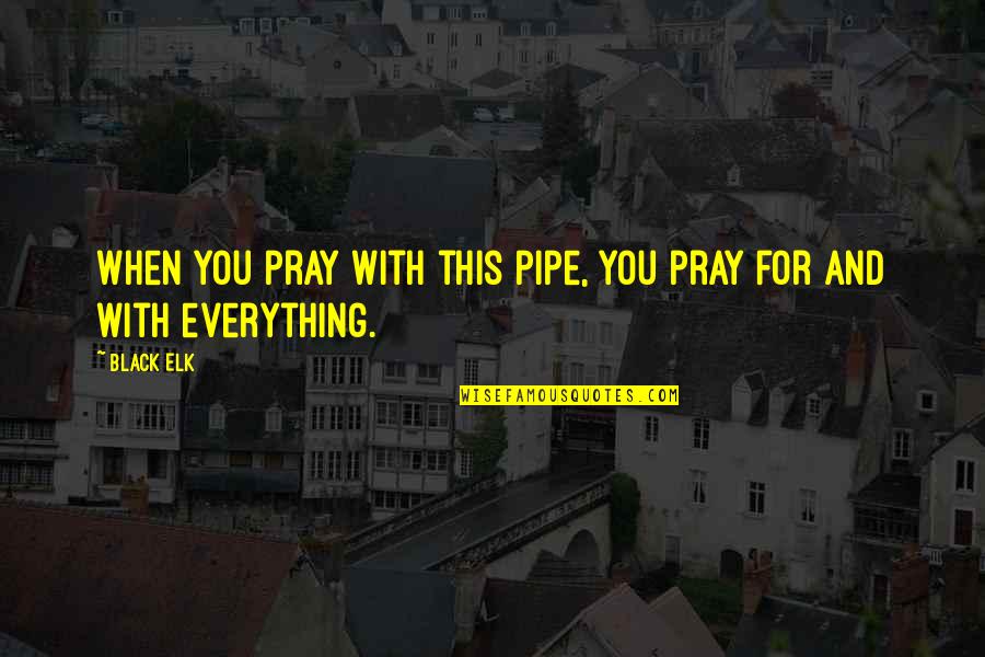 Elk Quotes By Black Elk: When you pray with this pipe, you pray