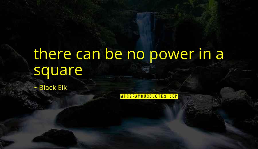 Elk Quotes By Black Elk: there can be no power in a square Elk Quotes By Black Elk: there can be no power in a square