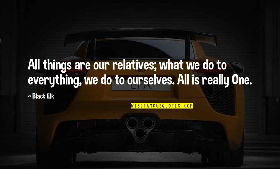 Elk Quotes By Black Elk: All things are our relatives; what we do Elk Quotes By Black Elk: All things are our relatives; what we do
