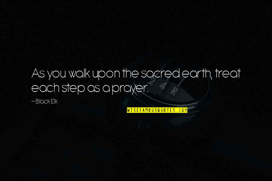 Elk Quotes By Black Elk: As you walk upon the sacred earth, treat