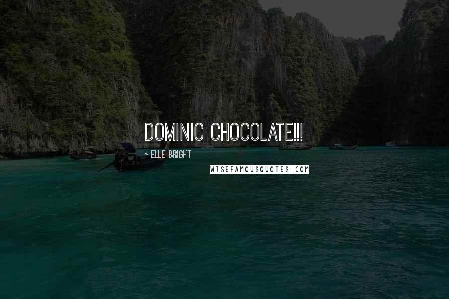 Elle Bright quotes: Dominic Chocolate!!!