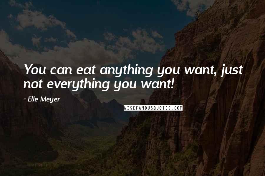Elle Meyer quotes: You can eat anything you want, just not everything you want!