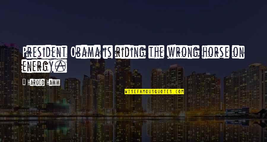 Elleffe Quotes By Harold Hamm: President Obama is riding the wrong horse on