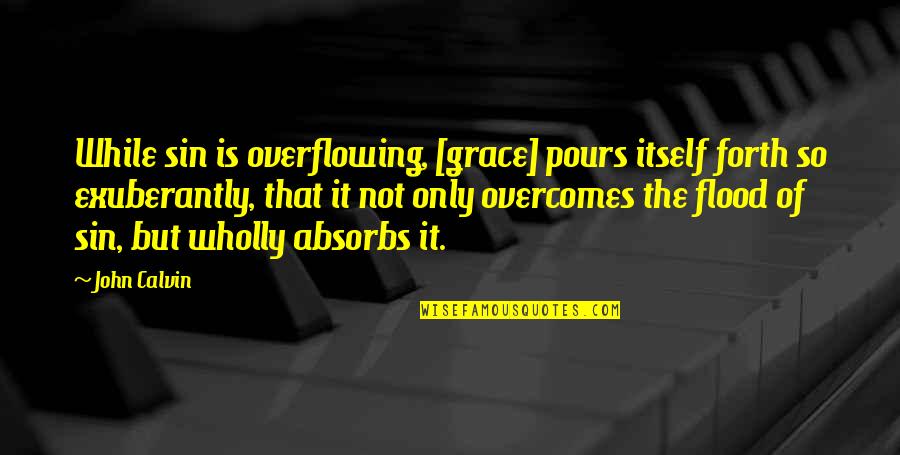 Elleke Frijters Quotes By John Calvin: While sin is overflowing, [grace] pours itself forth
