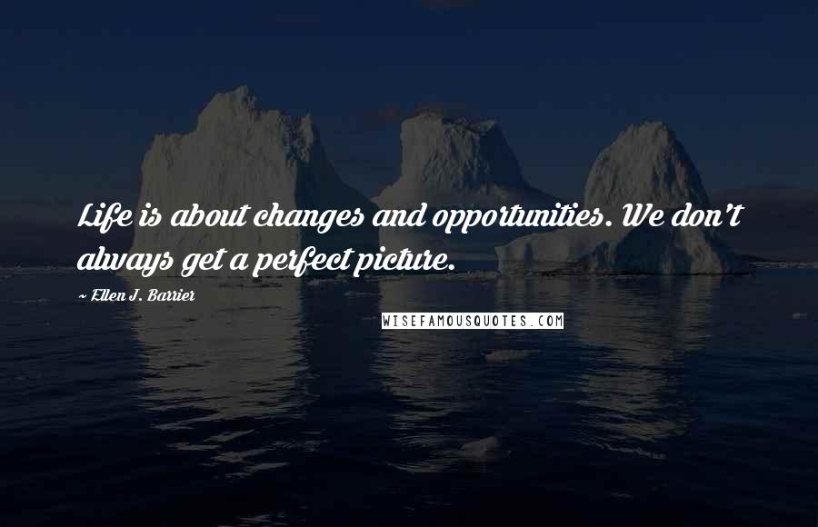 Ellen J. Barrier quotes: Life is about changes and opportunities. We don't always get a perfect picture.