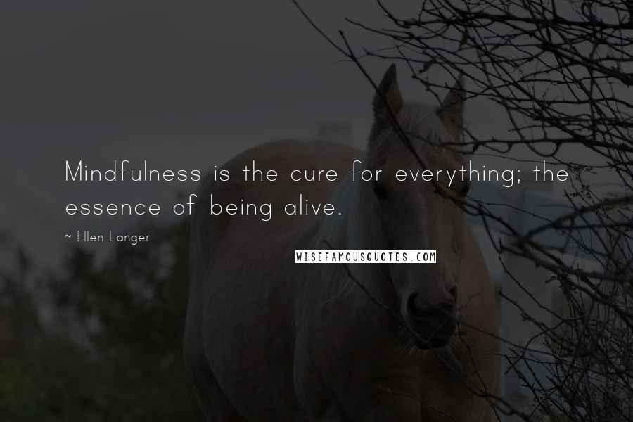 Ellen Langer quotes: Mindfulness is the cure for everything; the essence of being alive.