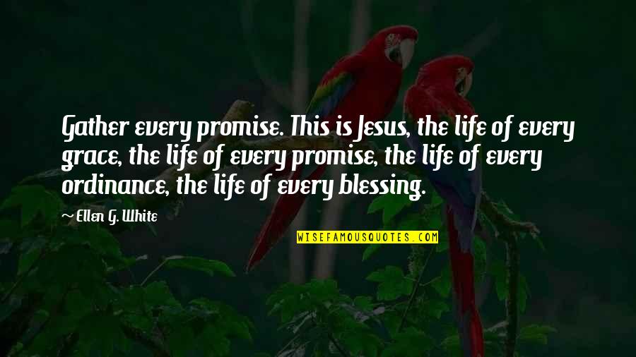 Ellen Life Quotes By Ellen G. White: Gather every promise. This is Jesus, the life