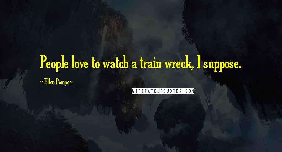 Ellen Pompeo quotes: People love to watch a train wreck, I suppose.