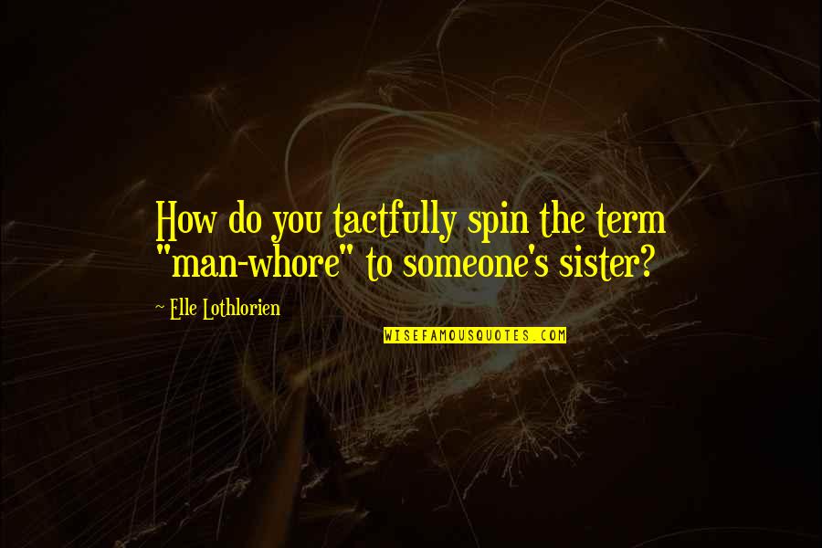 Elle's Quotes By Elle Lothlorien: How do you tactfully spin the term "man-whore"