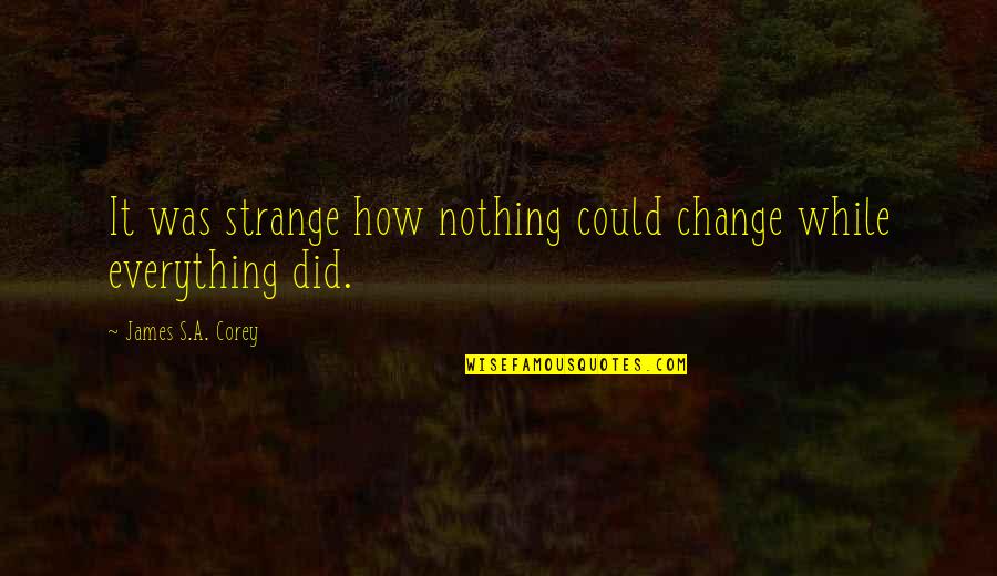Ellie Sattler Quotes By James S.A. Corey: It was strange how nothing could change while