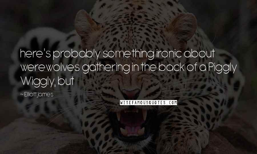 Elliott James quotes: here's probably something ironic about werewolves gathering in the back of a Piggly Wiggly, but