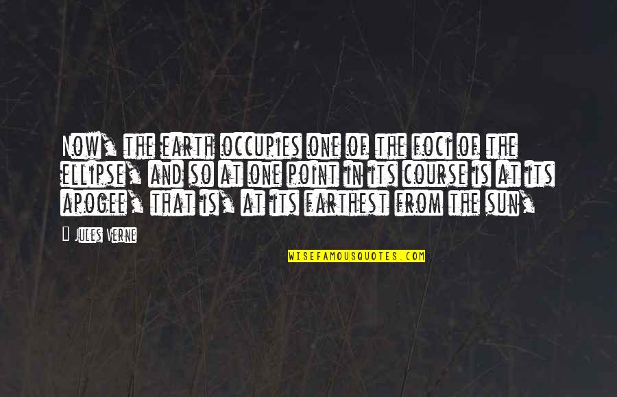 Ellipse Quotes By Jules Verne: Now, the earth occupies one of the foci