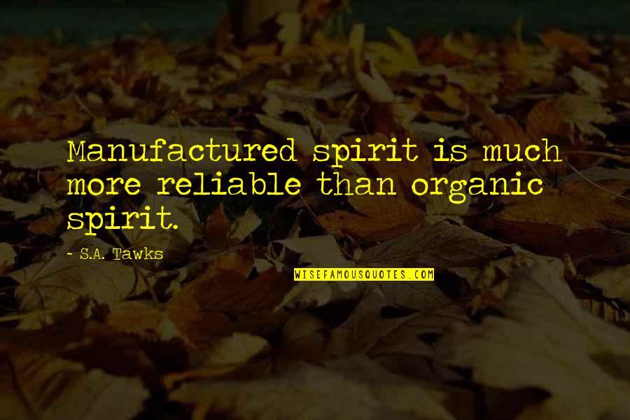 Ellipsoid Shape Quotes By S.A. Tawks: Manufactured spirit is much more reliable than organic