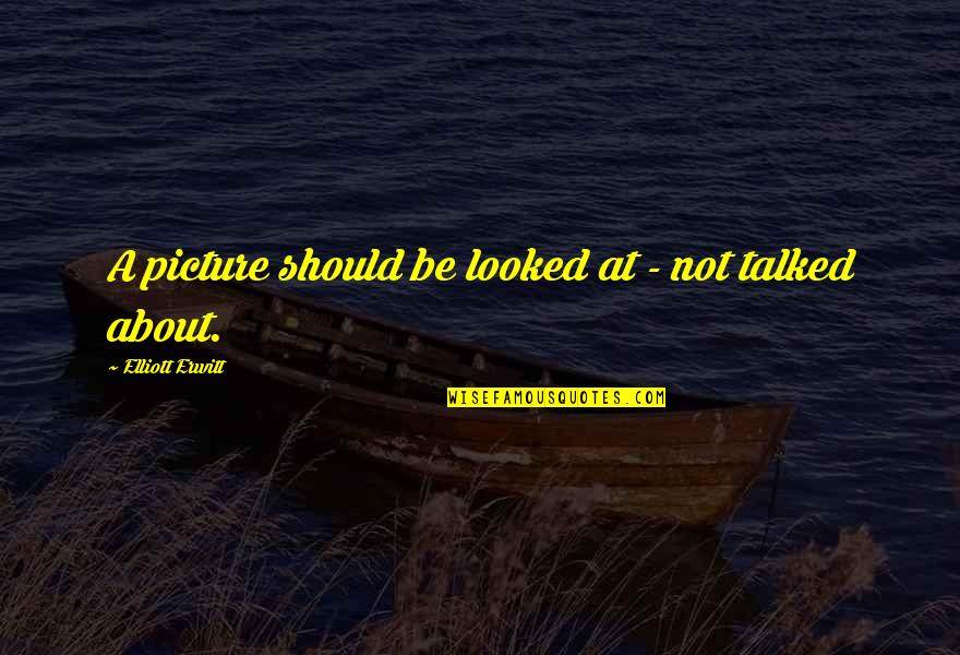 Ellis Gray Quotes By Elliott Erwitt: A picture should be looked at - not Ellis Gray Quotes By Elliott Erwitt: A picture should be looked at - not